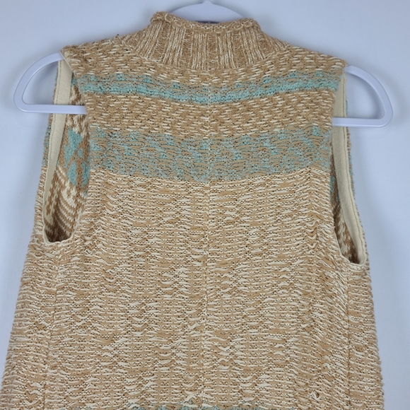 Sleeping on Snow Anthropologie Quilins Jacquard knit waterfall Vest, Sz XS/S - Picture 7 of 11